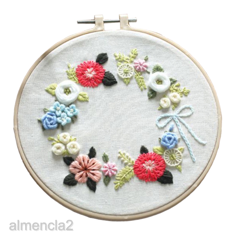 This fun and colorful cactus pattern is a great place to start. Embroidery Starter Kits For Adults Beginners With Stamped Pattern Needles Cactus Series Stamped Fabric Bamboo Hoop Embroidery Floss Home Needlepoint
