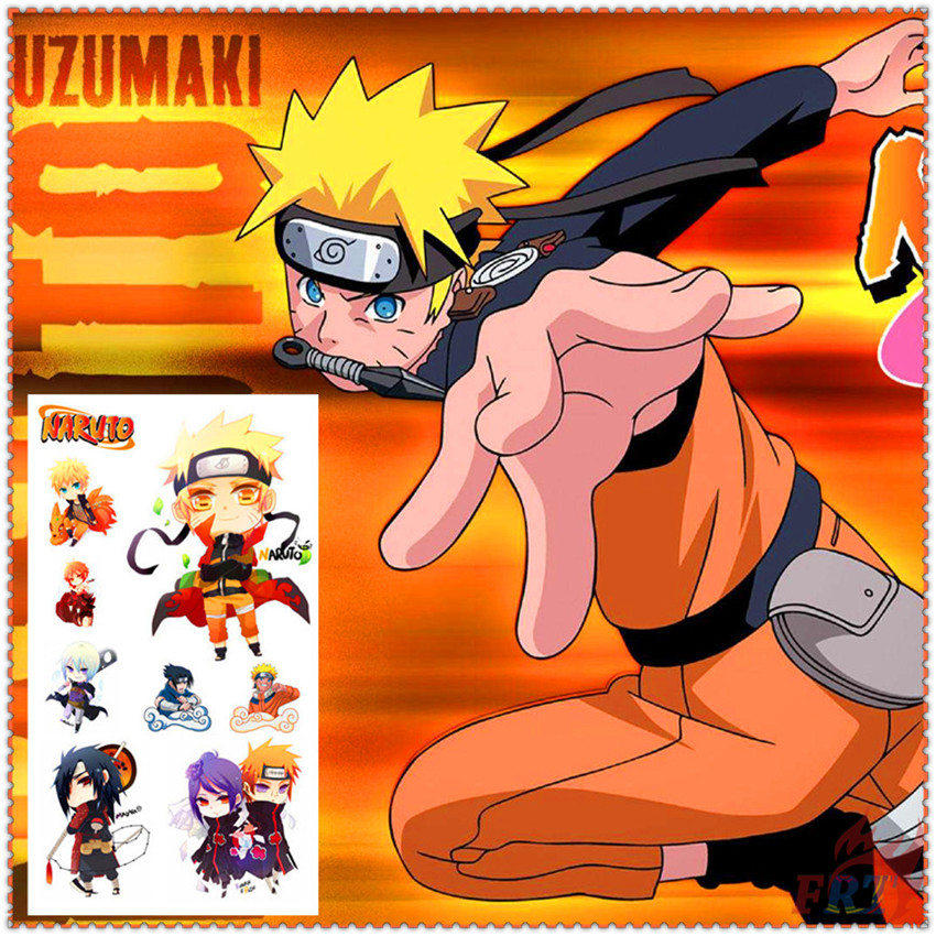 ✿ Naruto - Anime Mini Temporary Tattoo Stickers ✿ 1Sheet Uzumaki Naruto Uchiha Sasuke Waterproof Tattoos For Sexy Arm Clavicle Body Art Hand Foot | Shopee Malaysia 850_x_850_jpg