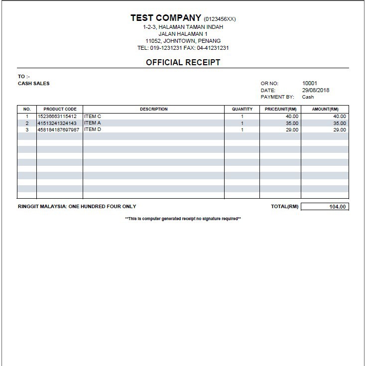How to display remark “this is computer generated invoice no signature required.” on every page print · user need to display “ · 1. Computer Accessories J X Pos System Pos Software Pos Sistem System Pos Inventory Invoicing Quotation Shopee Malaysia