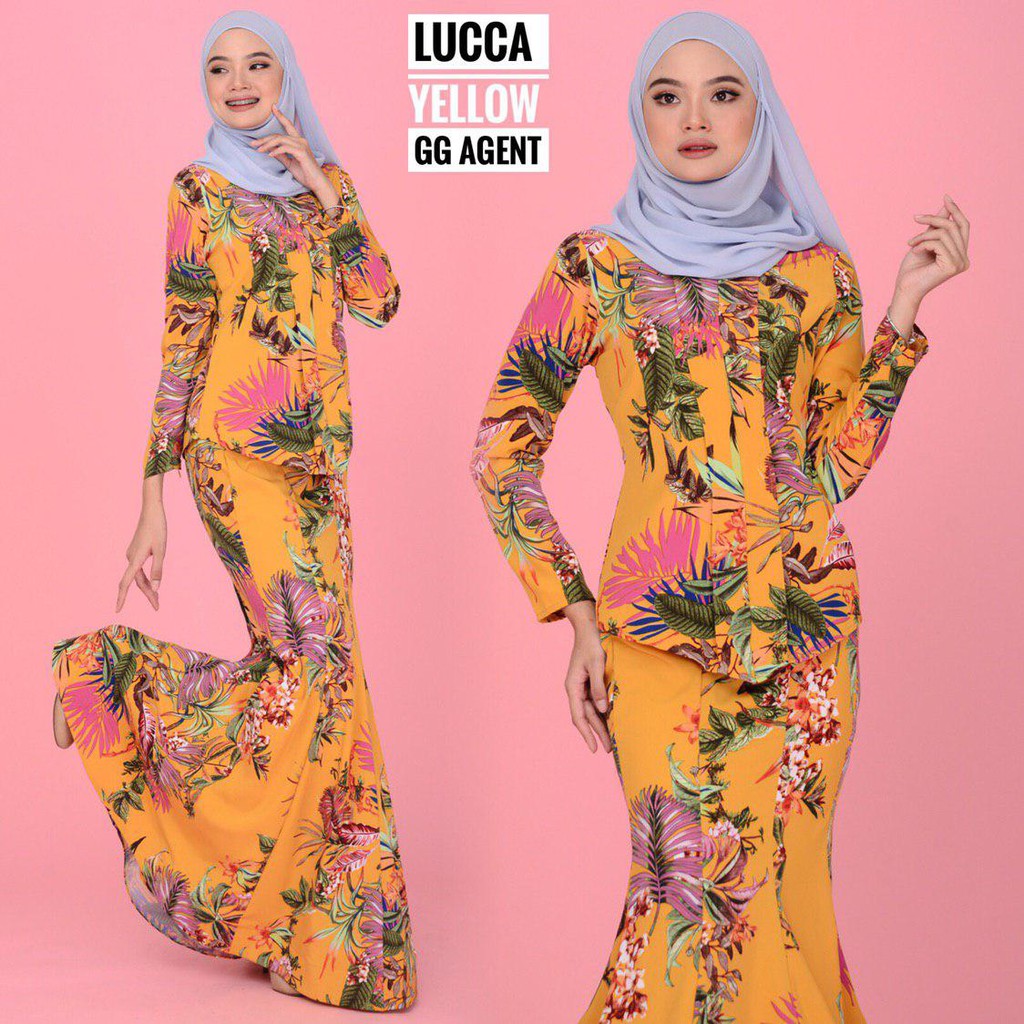 Kurung moden lace dan kain duyung 6 panel butik fyda qistina · pola jahitan kurung 6 panel skirt design craft craft supplies · tempahan kurung . Ready Stock Lucca Kebaya Set Of Floral Blouse 6 Panel Mermaid Skirt Shopee Malaysia