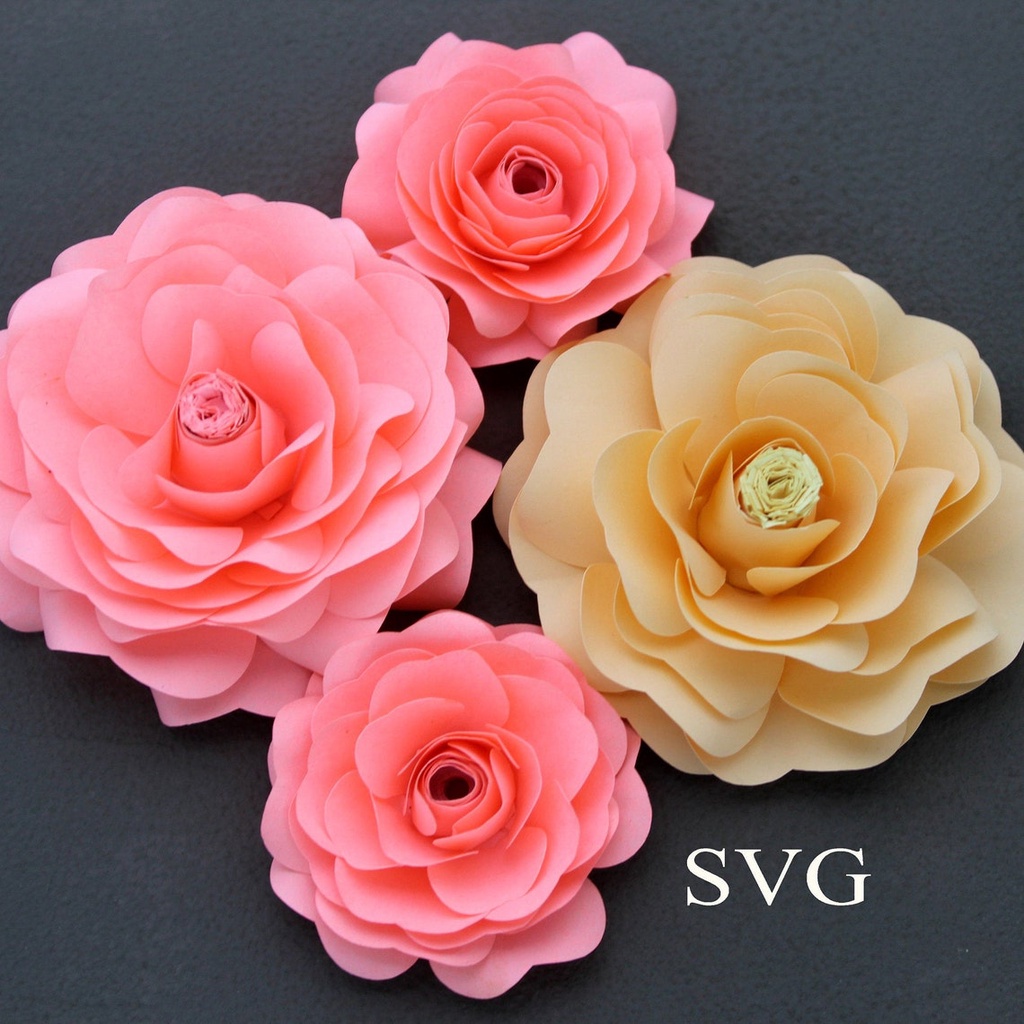 You can upload the svg files to your. Paper Flower Template Svg And Printable Pdf Cricut Paper Flowers Cut File 3d Flower Svg Shopee Malaysia