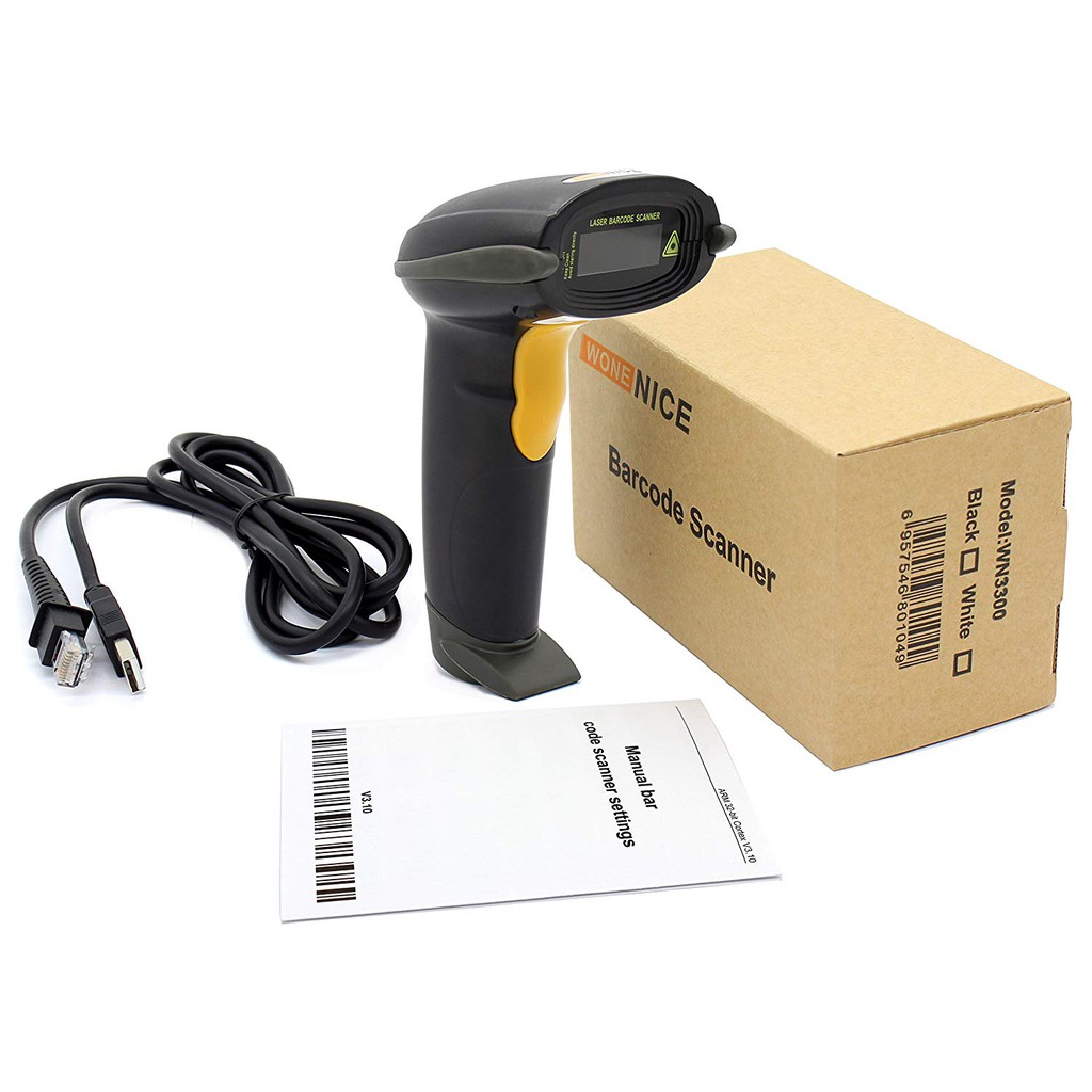 Wonenice usb laser barcode scanner wired handheld bar code scanner reader black. Wonenice Usb Laser Barcode Scanner Wired Handheld Bar Code Scanner Reader Black Shopee Malaysia