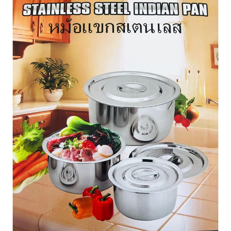 The density of stainless steel is 8,000 kilograms per cubic meter. Periuk Besar Stainless Steel