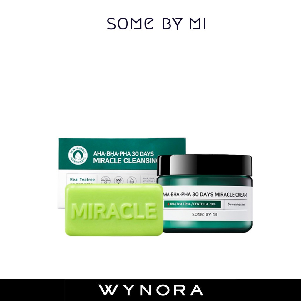 Exfoliates pores, removing clogged impurities and sebum. Some By Mi Set - Miracle Cleansing Bar + Miracle Cream
