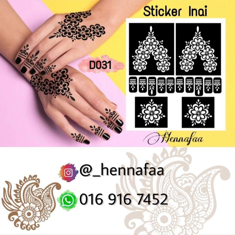 You can find all kinds of stickers for pictures on snapchat, or even photo sticker apps that allow you to share via text. Stiker Inai Sticker Henna Code D031 Viral Freegift Shopee Malaysia