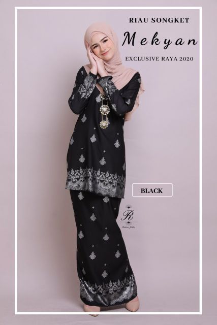 Baju kurung pahang songket azneem, features a sleek feminine silhouette paired with a matching songket skirt. Baju Kurung Songket Riau Shopee Malaysia