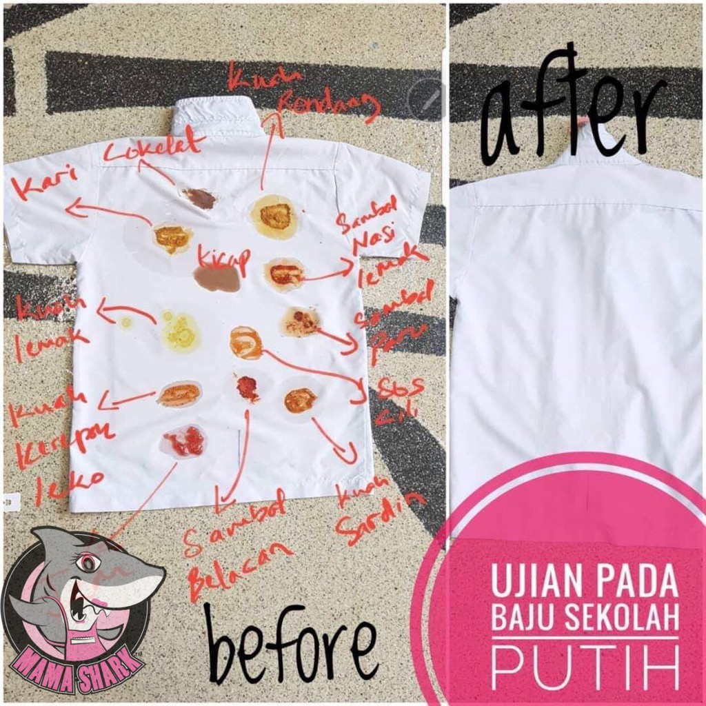 Penghilang noda karat sekali tetes | cara ampuh menghilangkan noda karat pada baju 2021, november. Ready Stock Stain Remover Spray Mama Shark Pencuci Hilangkan Kotoran Degil Baju Karpet Dinding Sofa Kasut Dan Kuali Shopee Malaysia