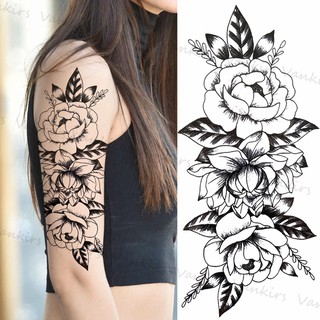 Henna Lace Rose Flower Geometric Temporary Tattoos For Women Girls Lotus Fake Tattoo Sticker Sexy Arm Back Tatoos Neck | Shopee Malaysia 320_x_320_jpg