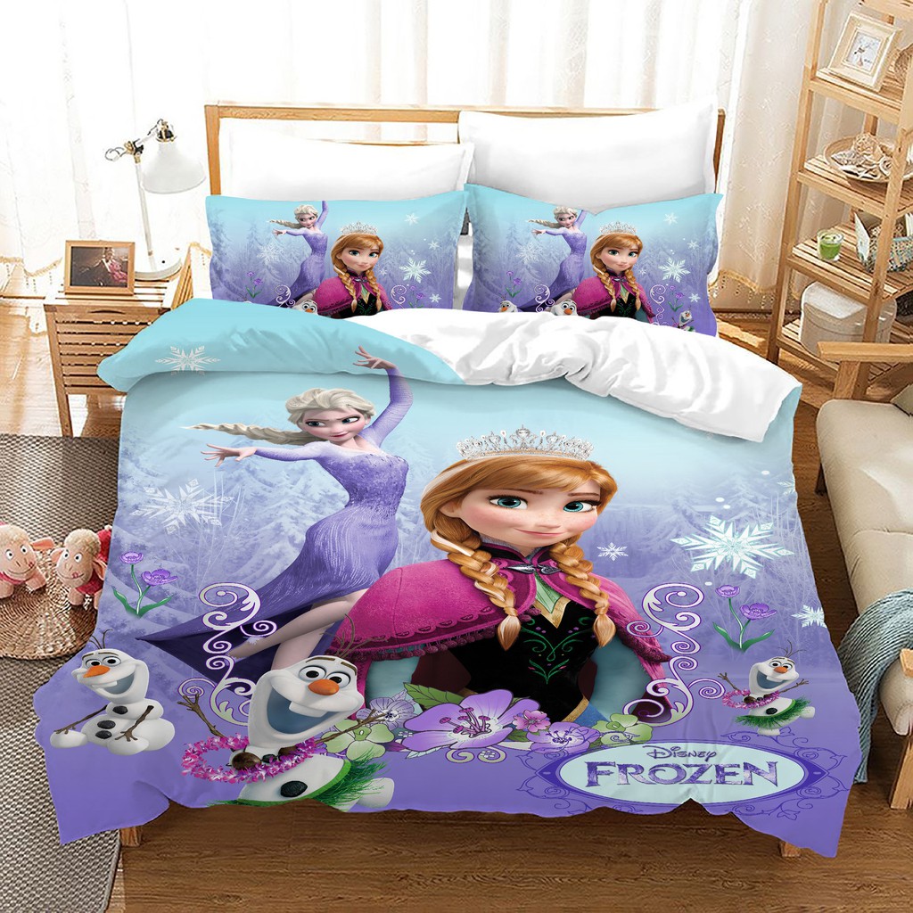 Manufacturer comforter sizes are confusing, especially for full/queen and queen comforter sizes— consider your mattress dimensions when choosing. frozen bedding set baby girls room bedding elsa princess comforter cover pillow case bedding