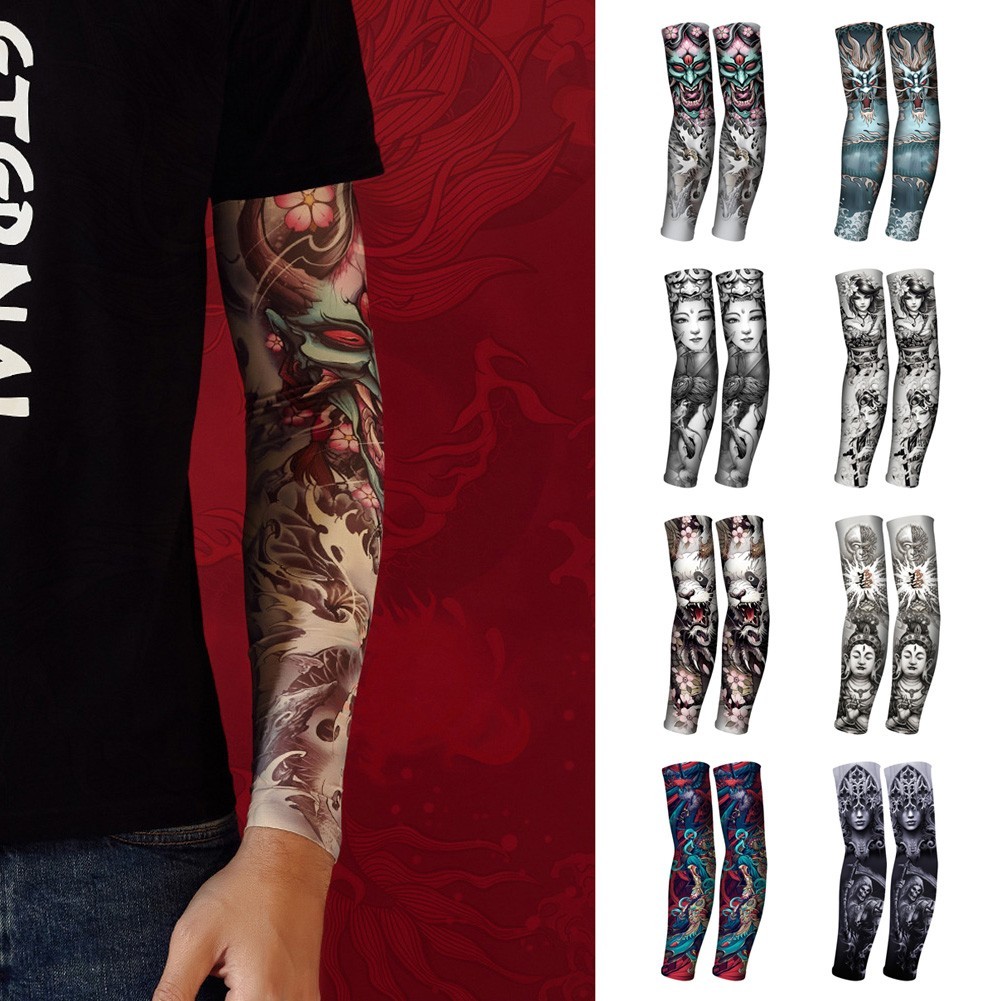 Tattoo Sleeves Men Armguard Outdoor Biker Gloves Driving Sunscreen Fishing Longsleeve Ice Silk Summer Women Arm Sleeves | Shopee Malaysia 1001_x_1001_jpg
