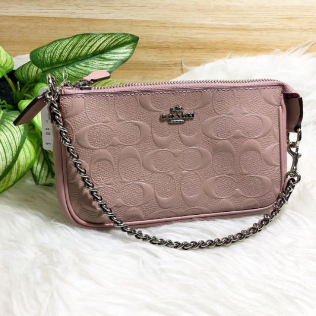 With a chain strap that converts to a top handle with a . Coach Large Wristlet 19 With Chain Sv Blush 2 F22698 Shopee Malaysia