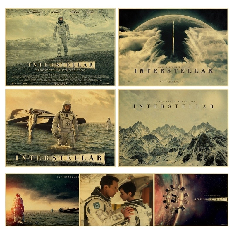 Interstellar posters for sale online. Science Fiction Film Interstellar Poster Kraft Paper Print Painting Retro Poster Shopee Malaysia