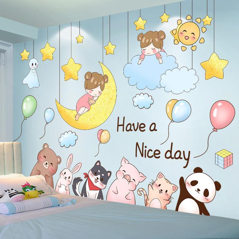 Animals, and patters from nurseries to teenage bedrooms. Kids Room Wallpaper 3 D Wall Stickers Children Room Metope Adornment Girls Bedroom Decorate Creative Cartoon Wallpaper Shopee Malaysia