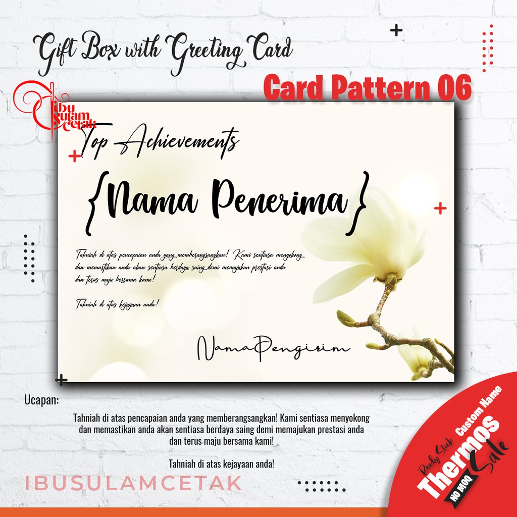 Selamat maju jaya untuk kerja yang dilakukan . Gift Box For Special One Box With Greeting Card Only Shopee Malaysia