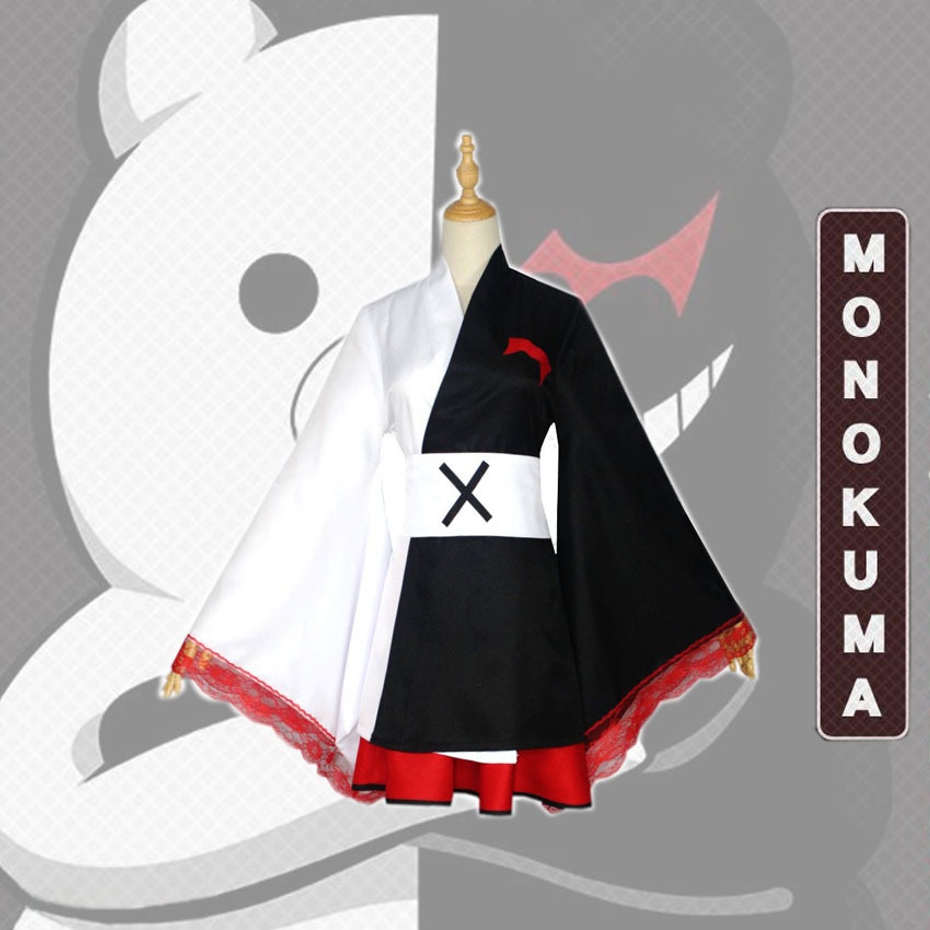 Appropriation for me to cosplay as nezuko, an anime character wearing a kimono? Danganronpa Monokuma Cosplay Kimono Dress Long Sleeve Tops Skirts Uniform Set Anime Costume Halloween Party Trendy Iy2 Shopee Malaysia