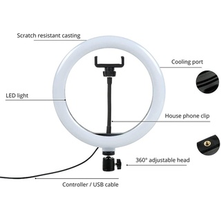 Hemrex LED Ring Light 10 Inch With Cell Phone Holder