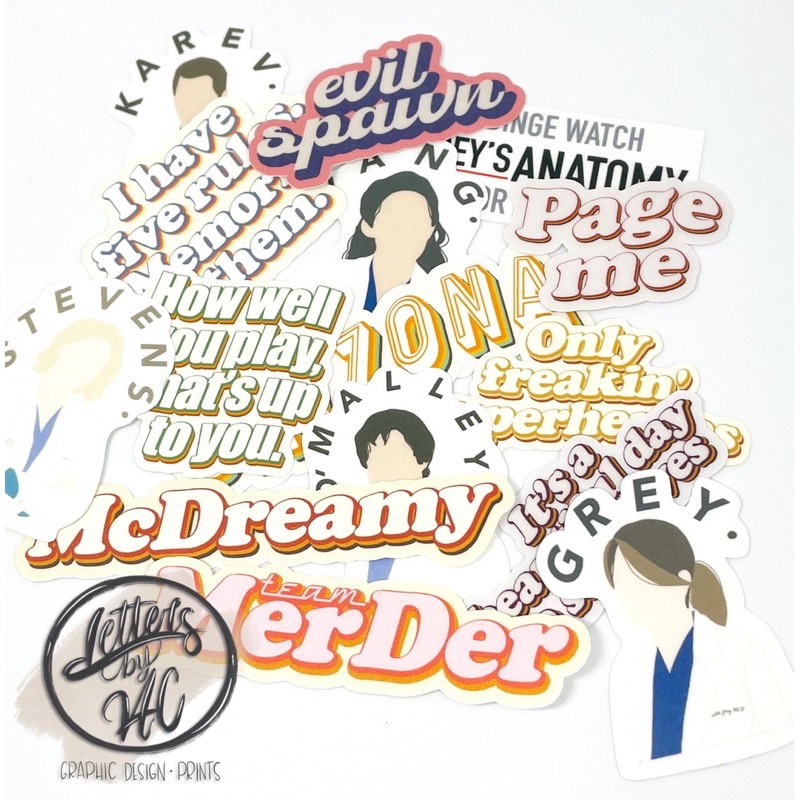 grey s anatomy sticker pack matte laminated vinyl stickers shopee philippines