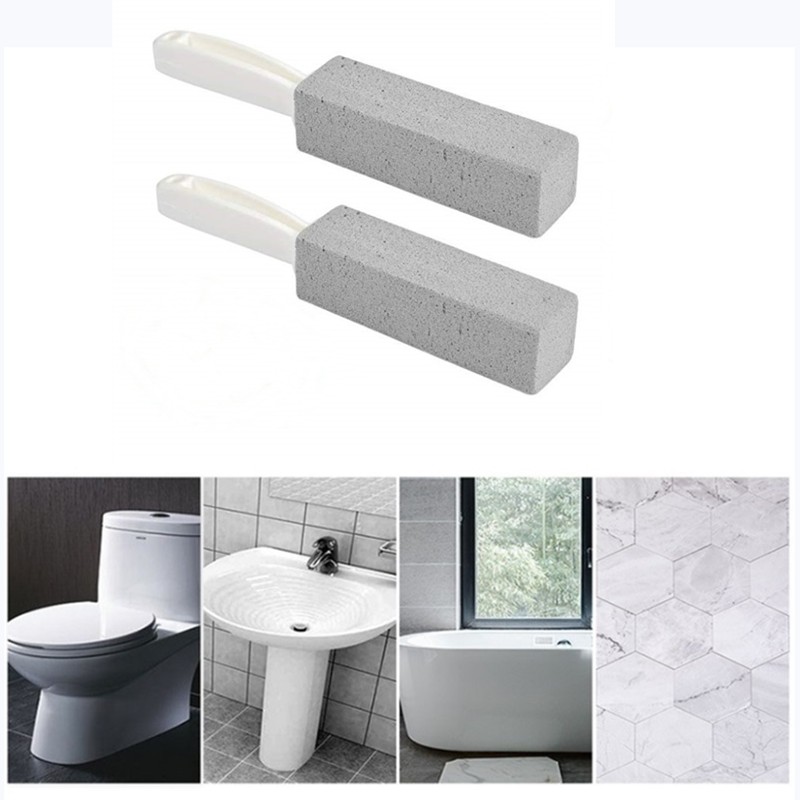 2pcs/set portable toilet bowl cleaner brushes pumice stone plastic bathtubs tile sinks cleaning tool features: Portable Pumice Stone Water Toilet Bathtub Cleaner Brush