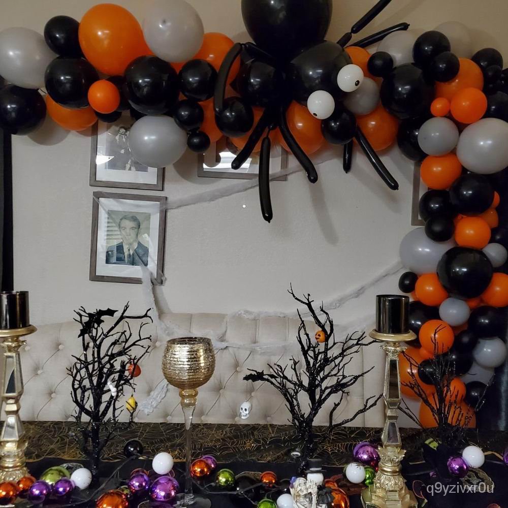 Create your own balloon arch in your own creative shape with this diy balloon garland . 142pcs Halloween Balloon Garland Arch Kit With Halloween Black Orange Gray Balloons Spider Balloons Shopee Philippines