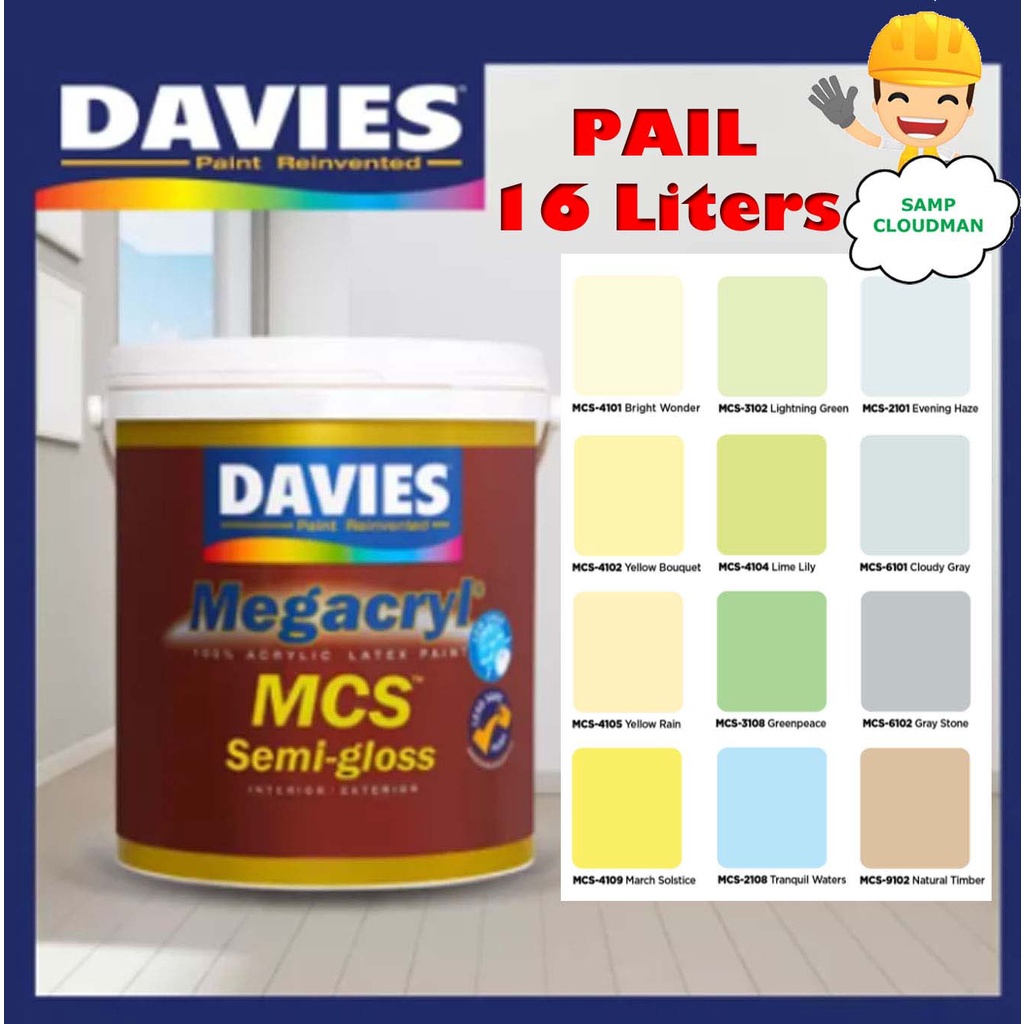 Megacryl trend colors 2011 lime . Davies Megacryl Semi Gloss Latex Paint Pail 16 Liters Premium Gallon Size Water Based Mcs Colors Shopee Philippines