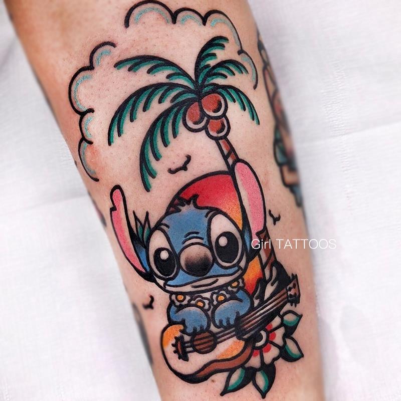 Cute Doraemon Spongebob Squarepants Stitch Small Flower Arm Tattoo Stickers Waterproof Female | Shopee Philippines 800_x_800_jpg