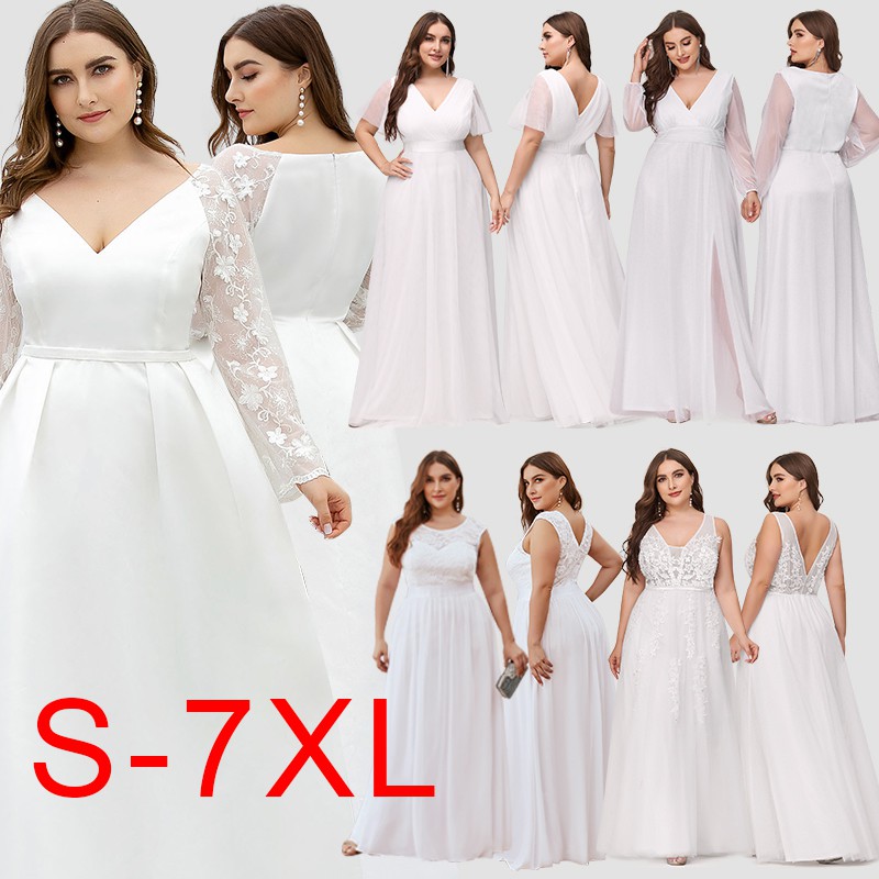 Plus size black dress with sleeves. Oversize White Dress Plus Size Lace Civil Wedding Dresses A Line Long Sleeve Lace Gown For Bride Party Maxi Skirt Casual Fairy Dress Korean Dresses 0707 Shopee Philippines