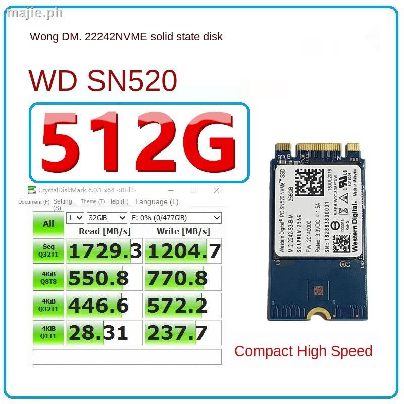 0.1h x 0.87w x 3.15d; Wd Western Digital Sn520 256g 512g M 2 2242 Nvme High Speed Pcie Solid State Drive Ssd Shopee Philippines