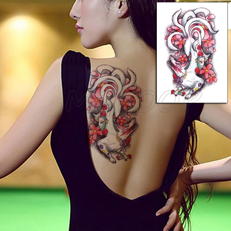 Quality Assurance】Customized Tattoo Sticker Anime Nine Tailed Fox Flower Mark Bowknot Cartoon Eleme | Shopee Philippines 800_x_800_jpg