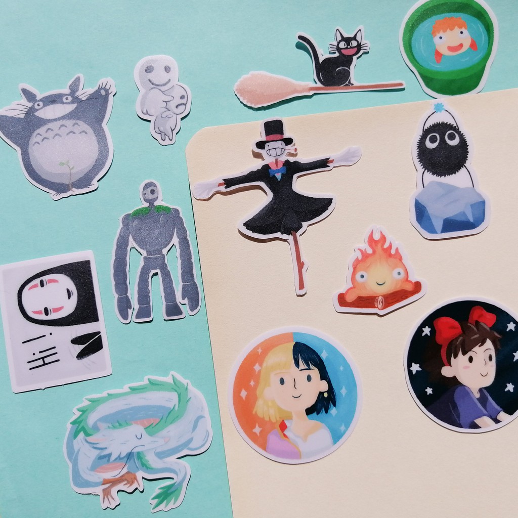 haluh stickers cute studio ghibli waterproof vynil