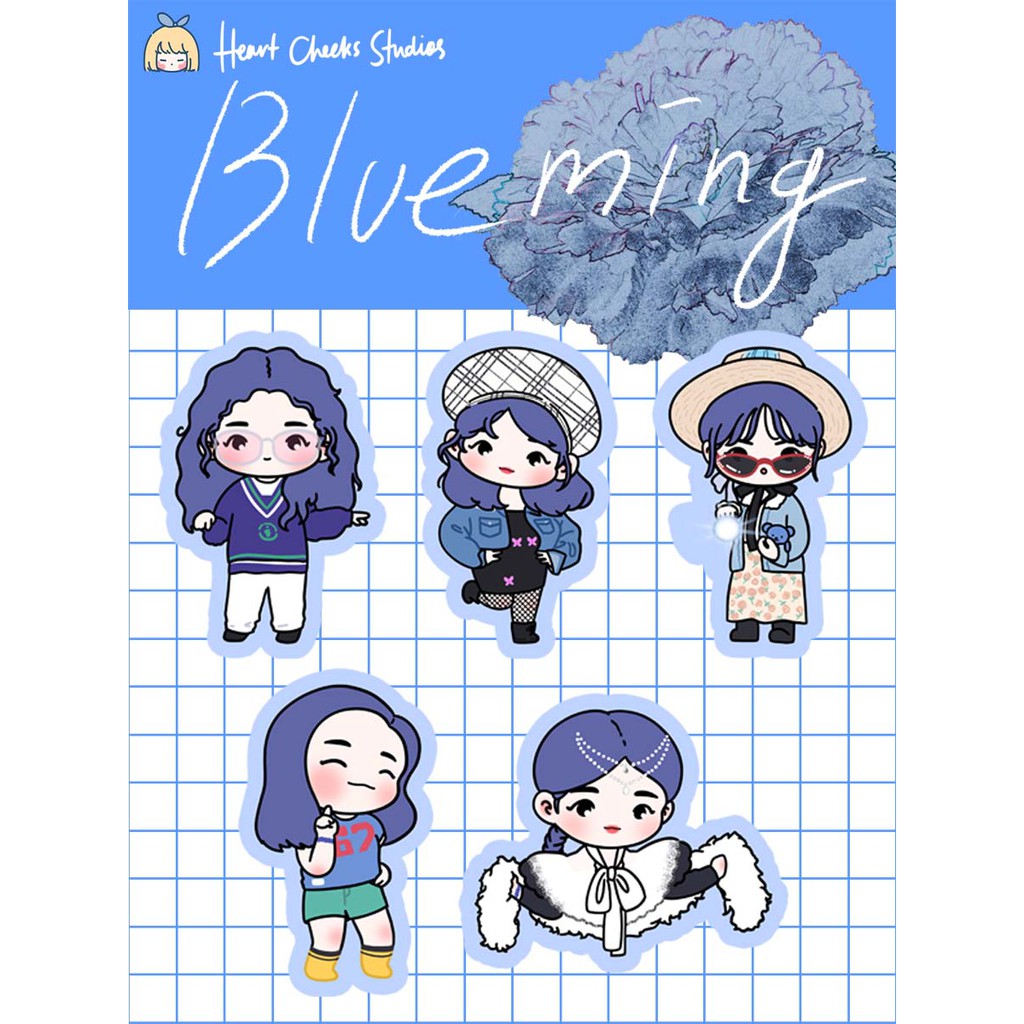 iu blueming sticker pack fanart kpop planner bujo