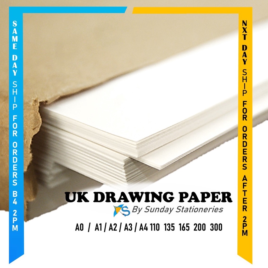 Gratis ongkir tanpa minimal belanja . Uk Drawing Paper Cartridge Paper A0 A1 A2 A3 A4 Kertas Lukisan Lakaran 100 135 165 200 300 Gsm For Sketch Shopee Singapore