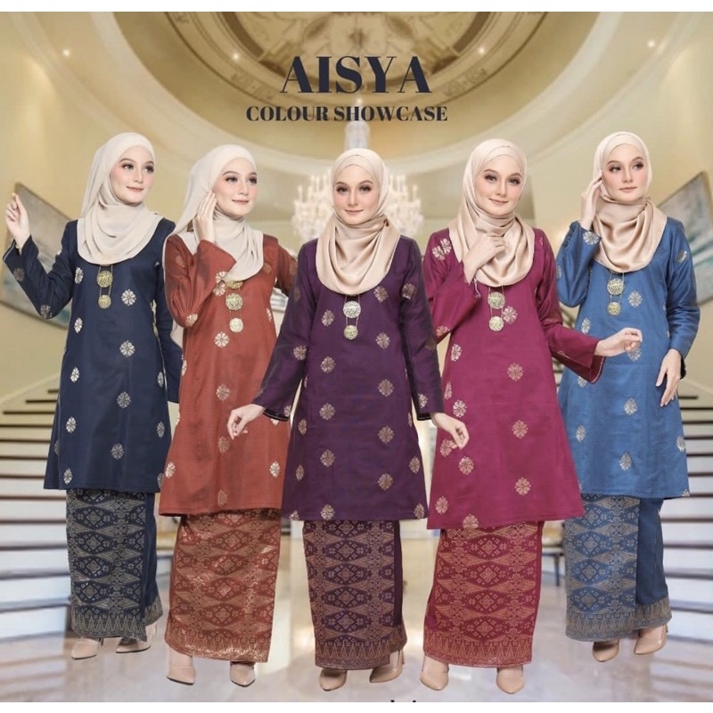 Baju kurung moden purple songket berlabuci. Kurung Songket Pahang Shopee Singapore