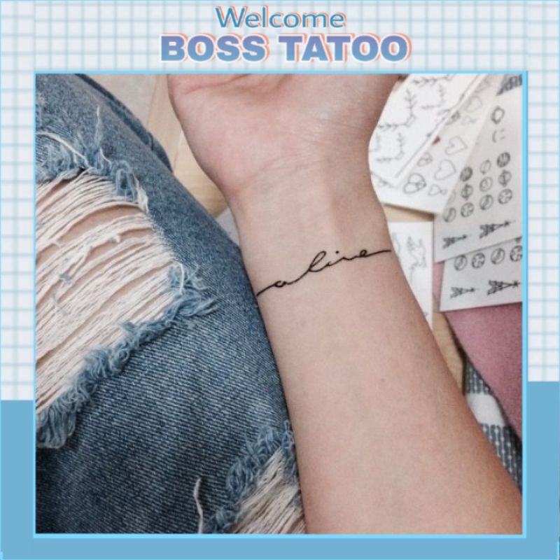 Bật mí cho bạn hình xăm chữ tên mình. Hinh XÄƒm Chá»¯ Alive E06 XÄƒm Dan Tatoo Mini Táº¡m Thá»i Size 10x6cm Giáº£m Chá»‰ Con 10 000 Ä'
