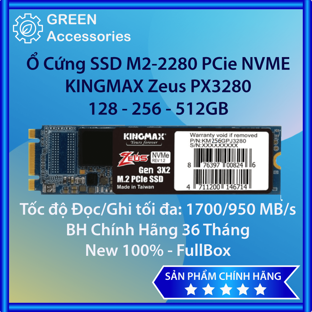 1000 mbps chuẩn giao tiếp: Á» Cá»©ng Ssd M2 Pcie Nvme Kingmax Zeus Px3480 2280 512gb 256gb 128gb Viá»n SÆ¡n Phan Phá»i Gia Cáº¡nh Tranh