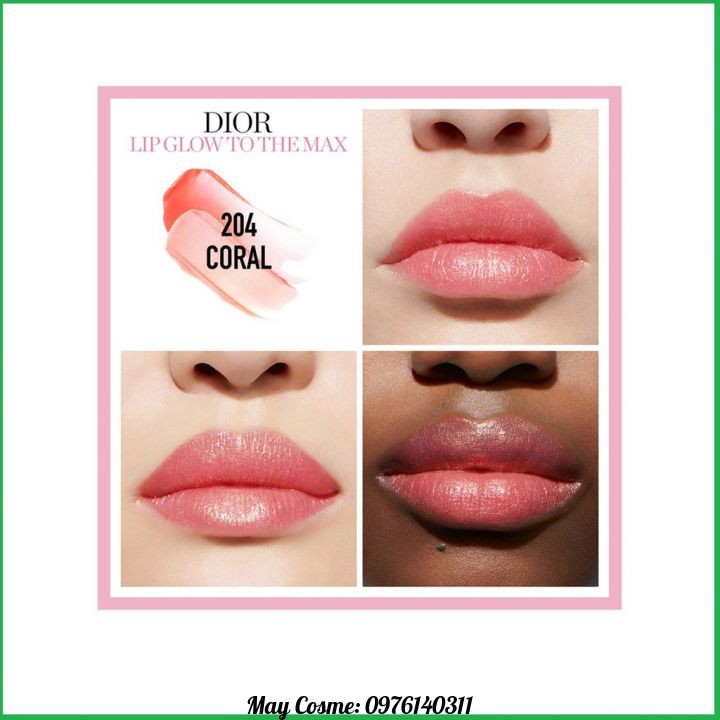 The 1st dior backstage lip balm with colour & glow action for fresh, outrageously radiant lips and natural, custom colour. Son DÆ°á»¡ng Dior Addict Lip Glow To The Max 204 Coral Mau Cam San Ho Shopee Viá»t Nam