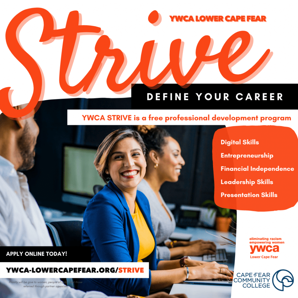 Combine the power of words with the ease. YWCA STRIVE | Cape Fear Community College