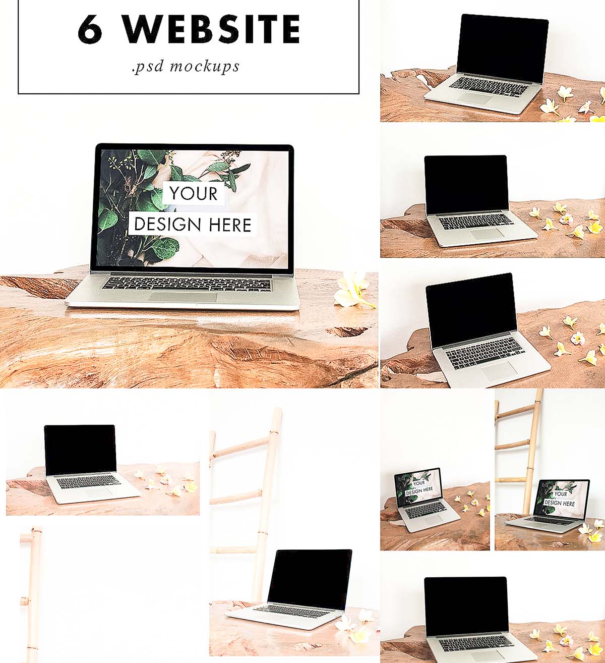 Computer laptop mockup sets Free download