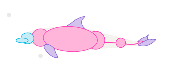 нарисовать кита или дельфина