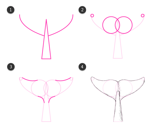 нарисовать кита или дельфина