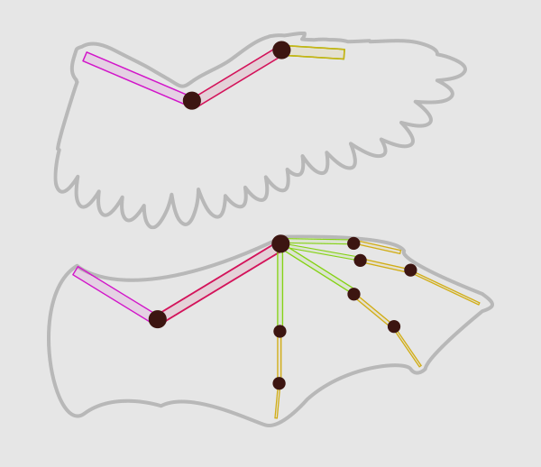 нарисовать крылья на спине