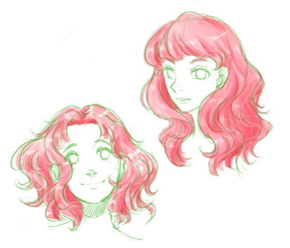 как рисовать пробор волос