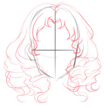 как рисовать пробор волос