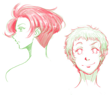 как рисовать пробор волос