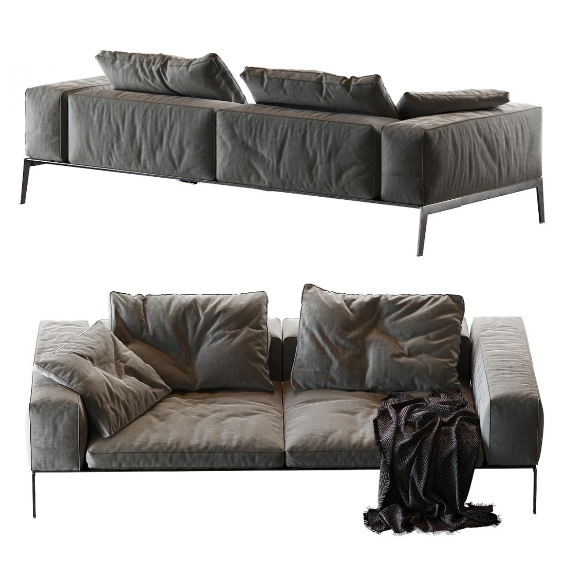 Lifesteel Flexform Sofa Fabric 3d Model For Corona