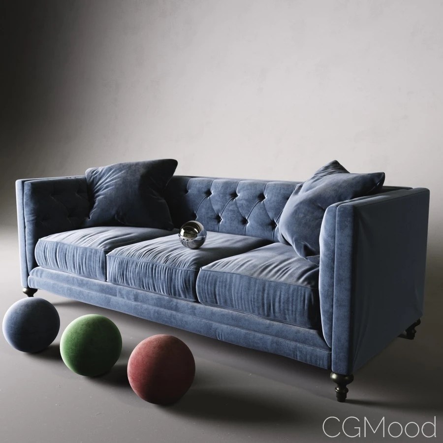 Graham Velvet Sofa 3d Model For Vray