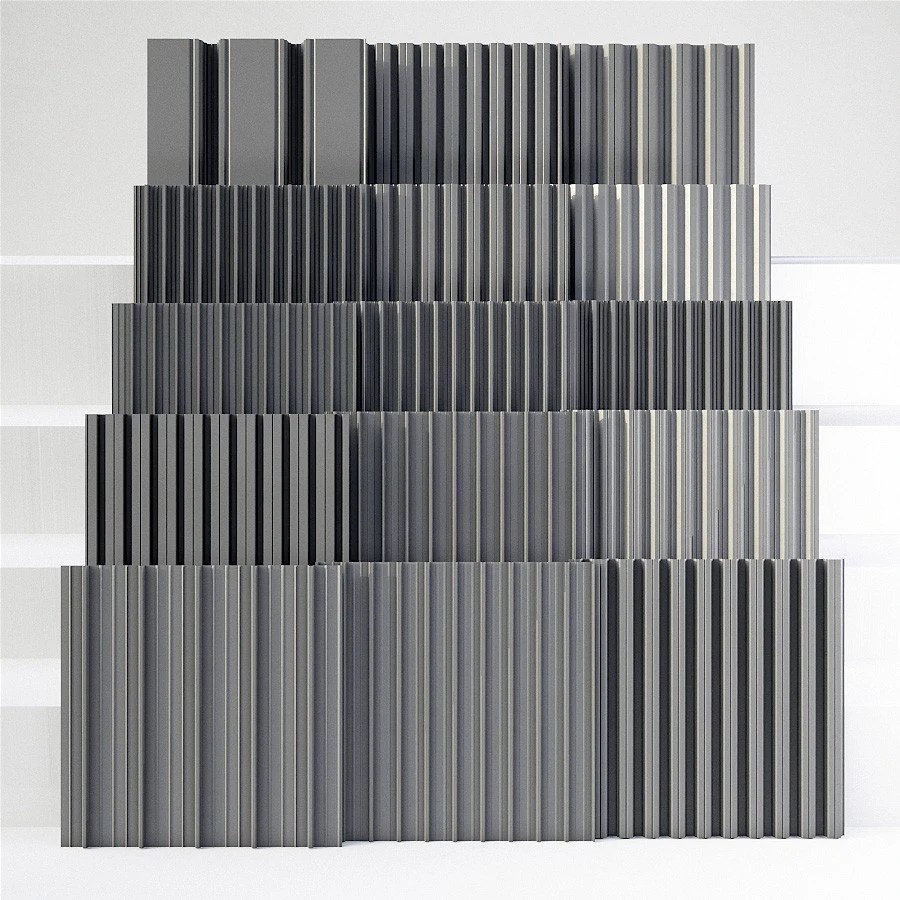 15 Geopattern Corrugated Metal Profiles 3d Model For Fstorm