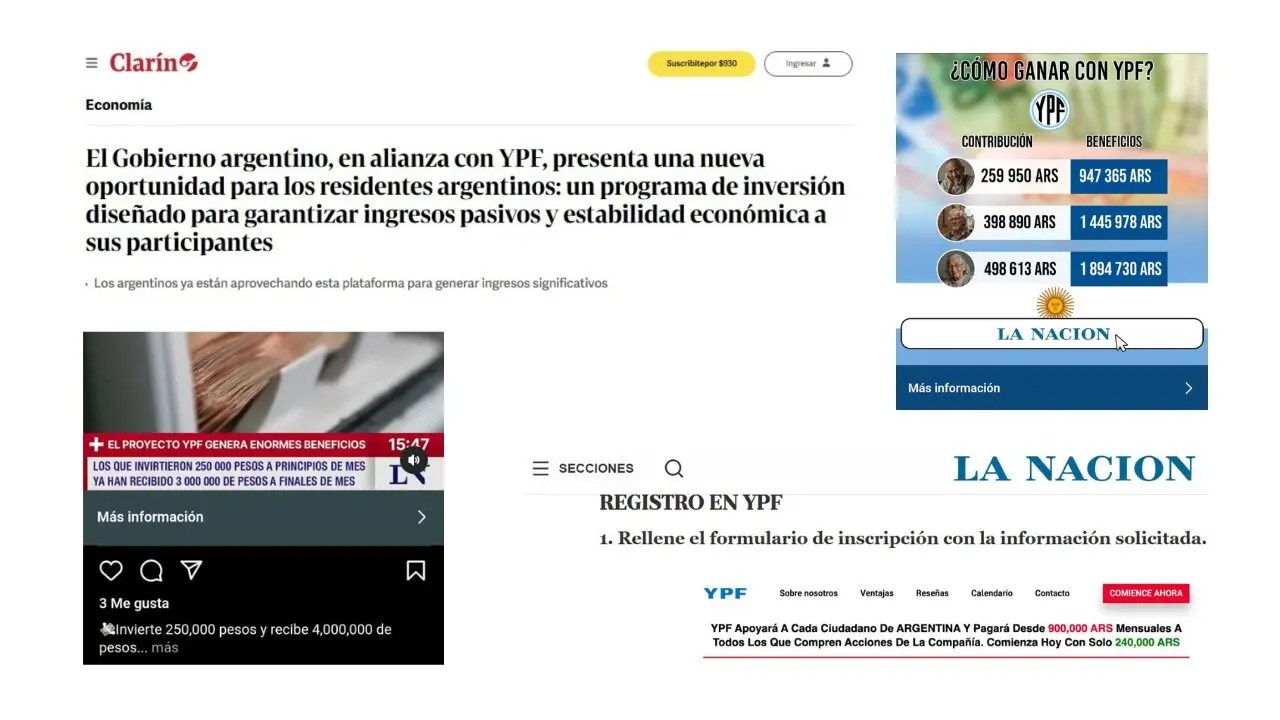 No YPF no está promocionando un “programa de inversión” que promete ganancias rápidas: se trata de una estafa virtual