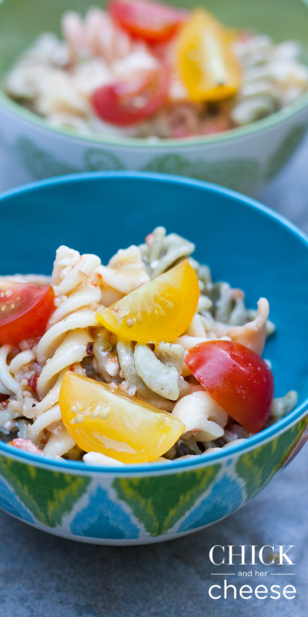 Last Minute Pasta Salad Chick and her Cheese