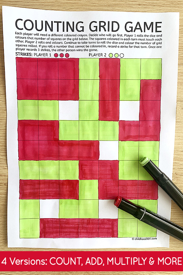 There are many ways to create a printable grid using basic home computer software programs. Number Facts Grid Game Count Add Subtract Multiply Or Divide