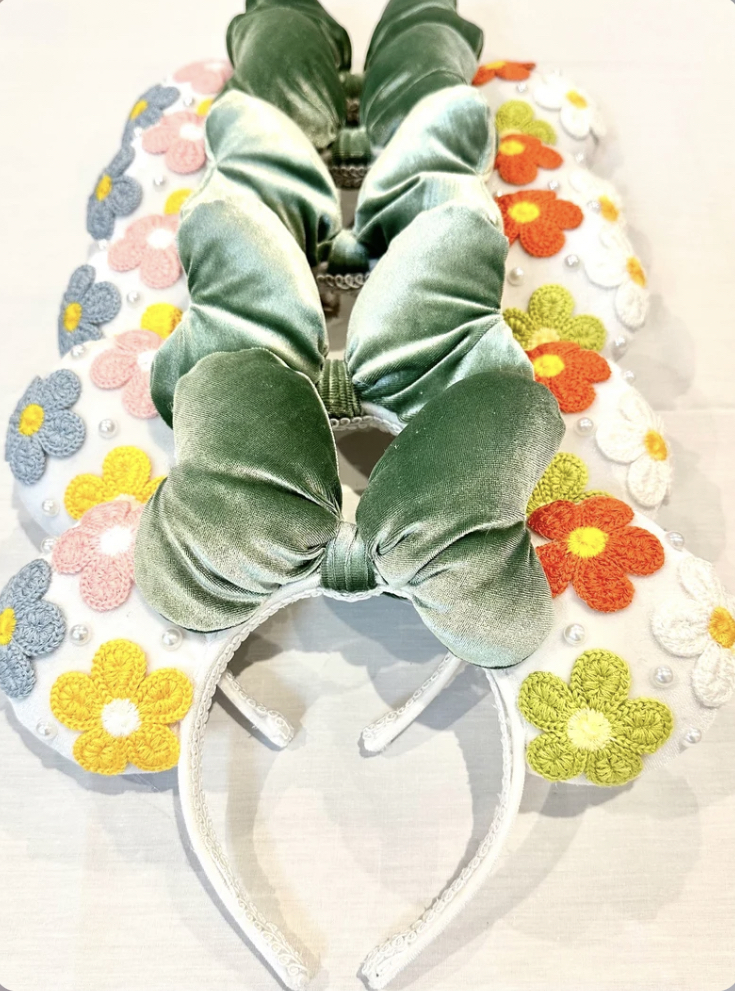 Floral Crochet Minnie Ears 